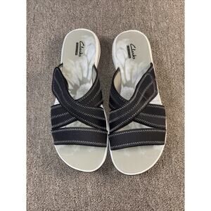 Clarks Collection Women’s Sandals Slides Size 8 Black